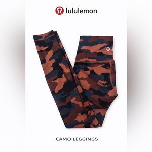 Lululemon Camo Leggings Size 2 High Rise Pocket Athletic Yoga Pants